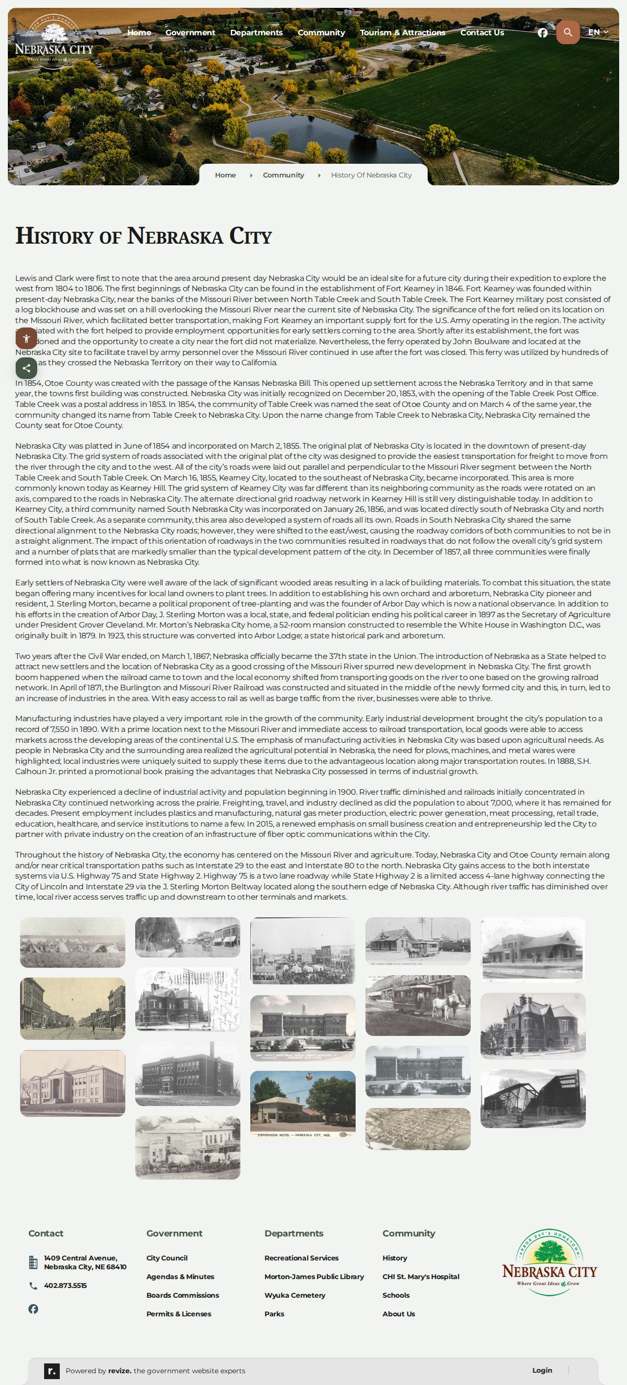 Nebraska City official history page