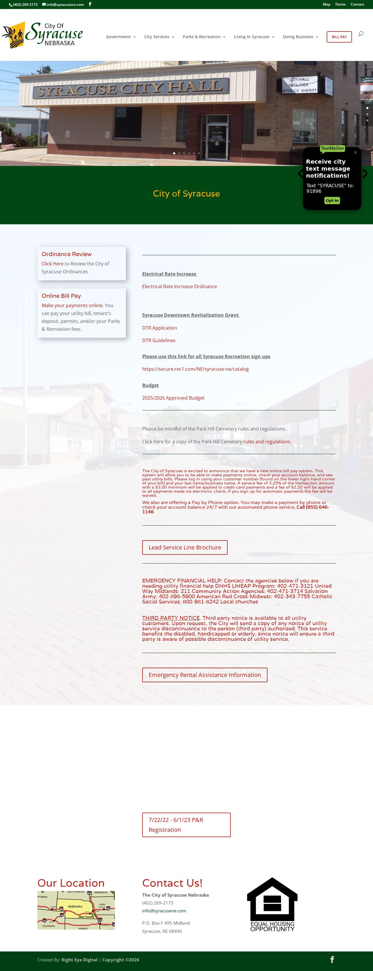 Syracuse Nebraska official municipal website